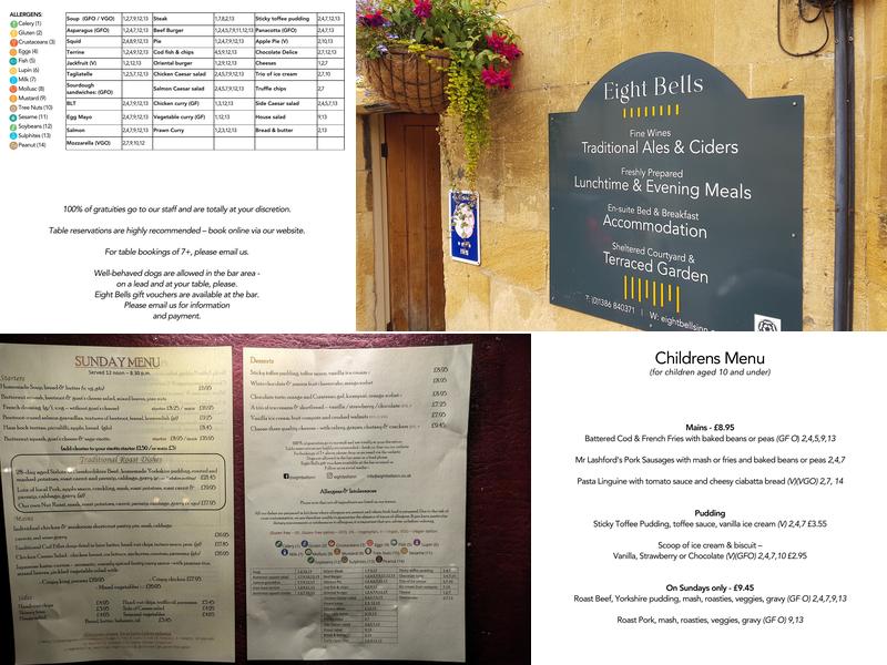 Eight Bells Inn Menu