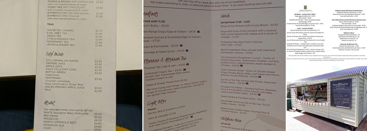 Morris & Brown Cafe Menu