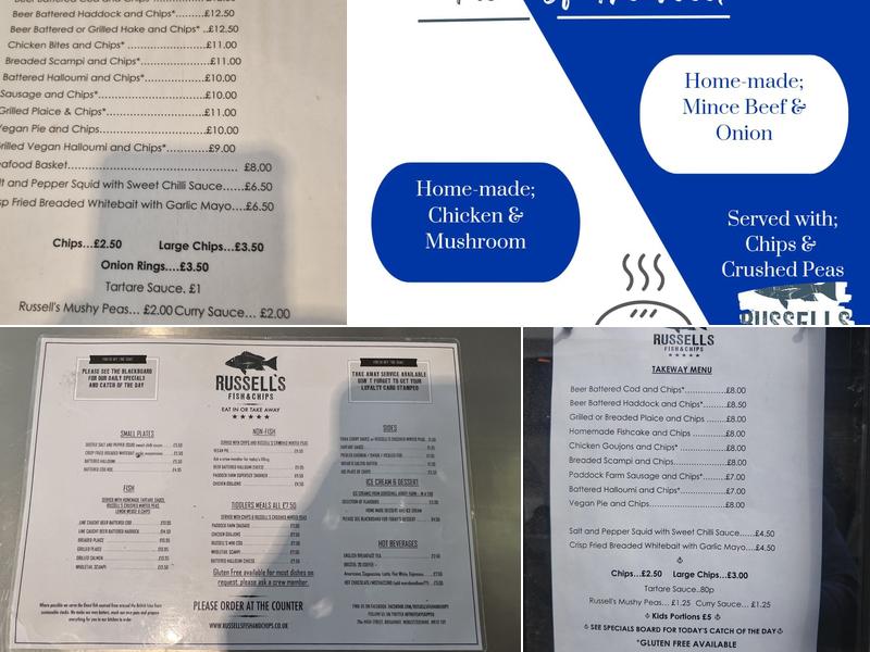 Russell's Fish & Chips Menu
