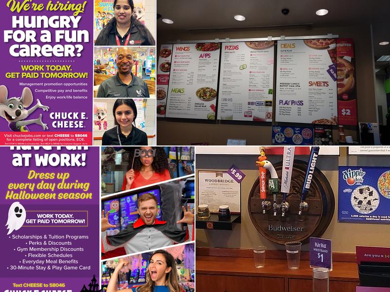 Chuck E. Cheese Menu