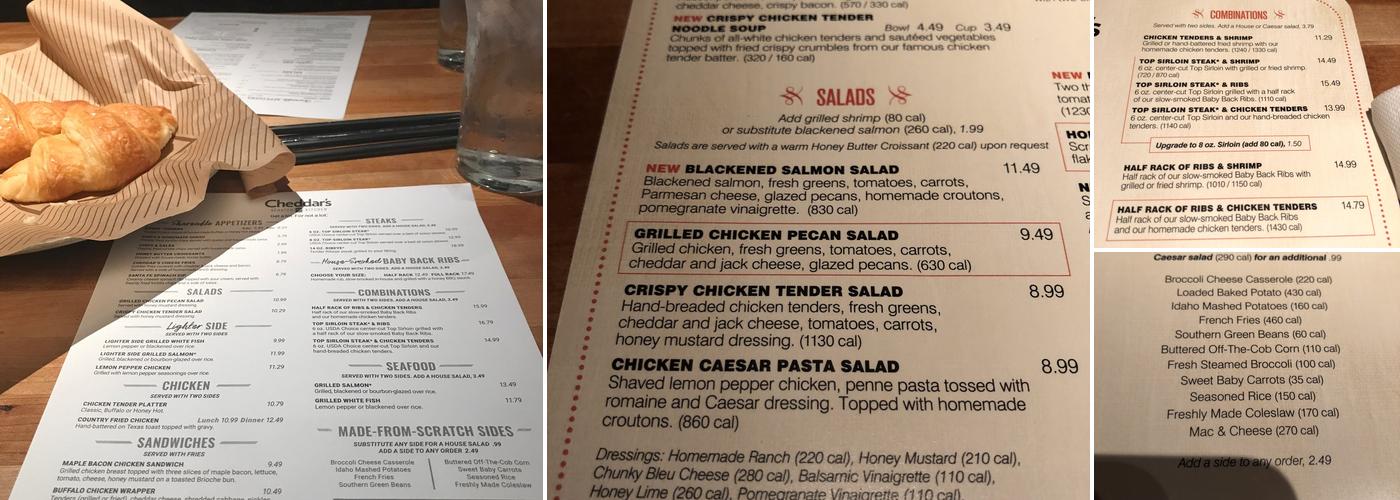 Cheddar's Scratch Kitchen Menu