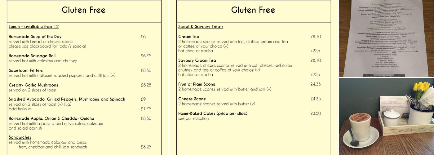 Rixy's Cotswold Tearoom Menu