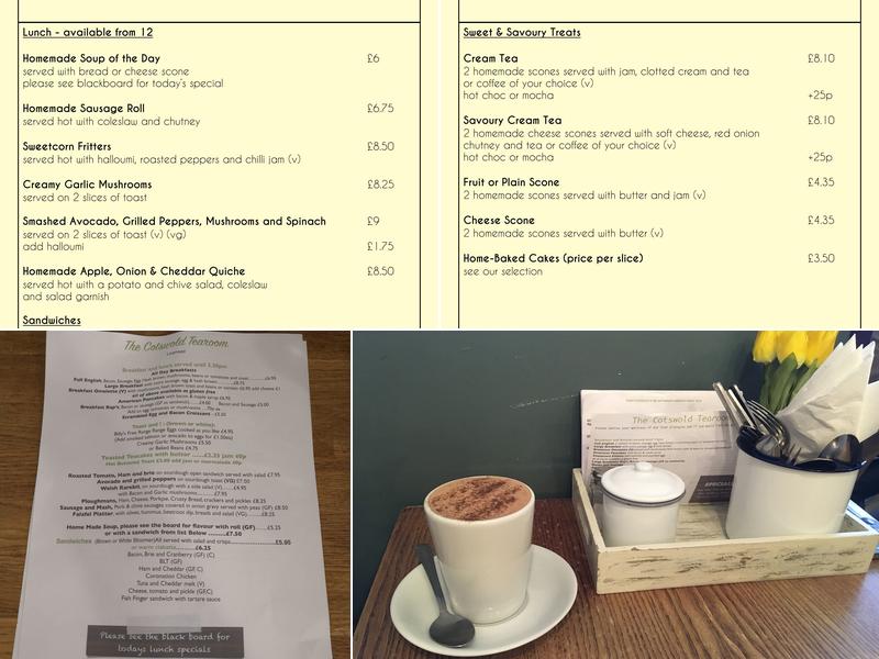 Rixy's Cotswold Tearoom Menu