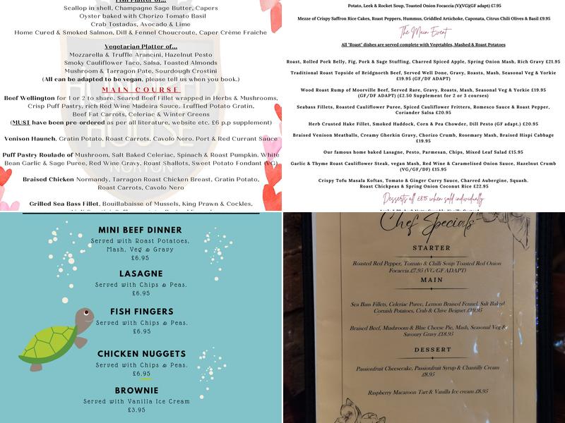 The Hundred House Menu