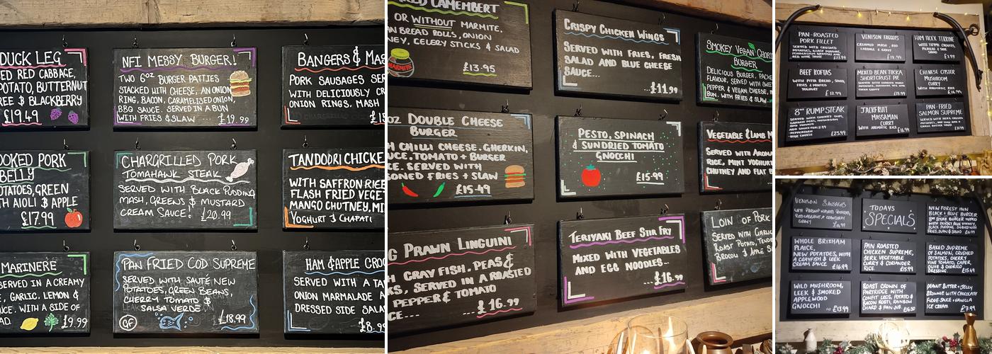 New Forest Inn Lyndhurst Menu