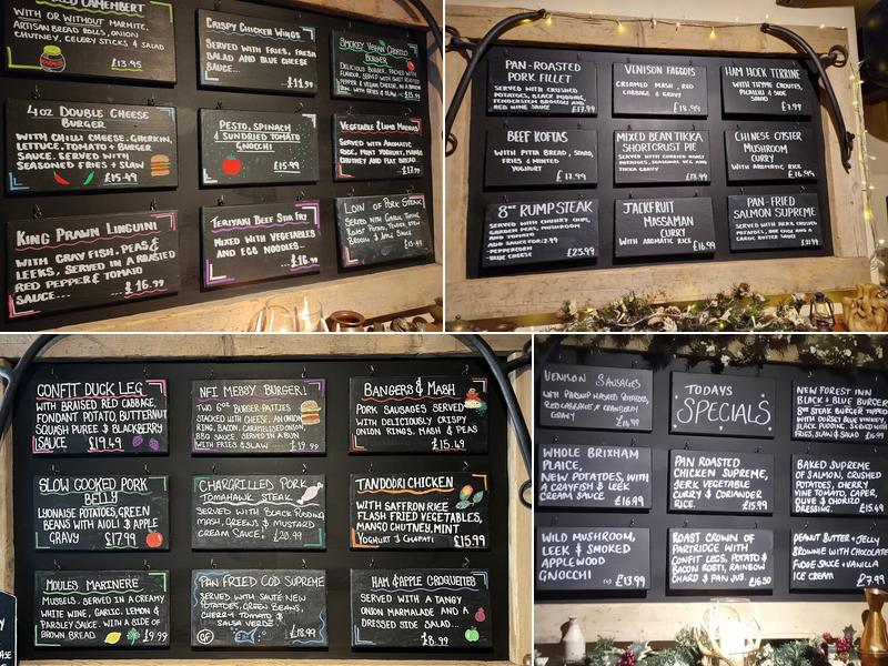 New Forest Inn Lyndhurst Menu