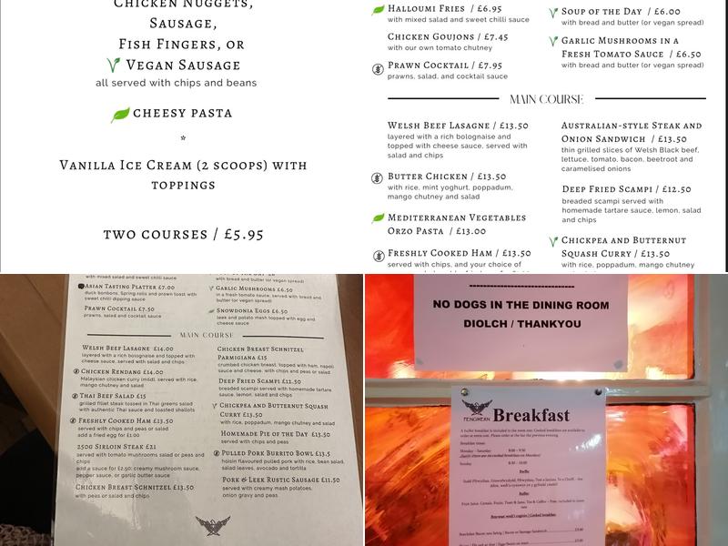 Y Pengwern Menu