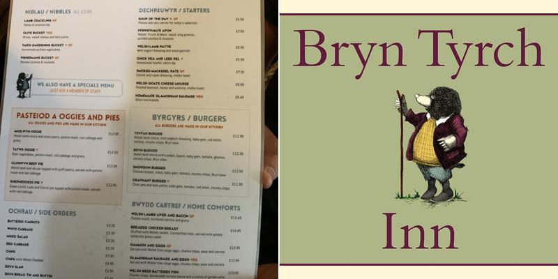 Bron Eryri B&B Menu