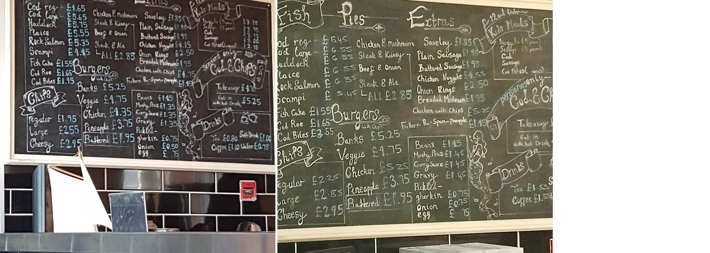 Banks Fish & Chips Menu