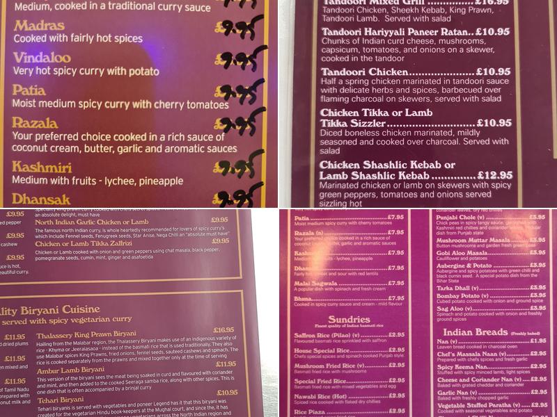 Gandhi Tandoori hayling island Menu