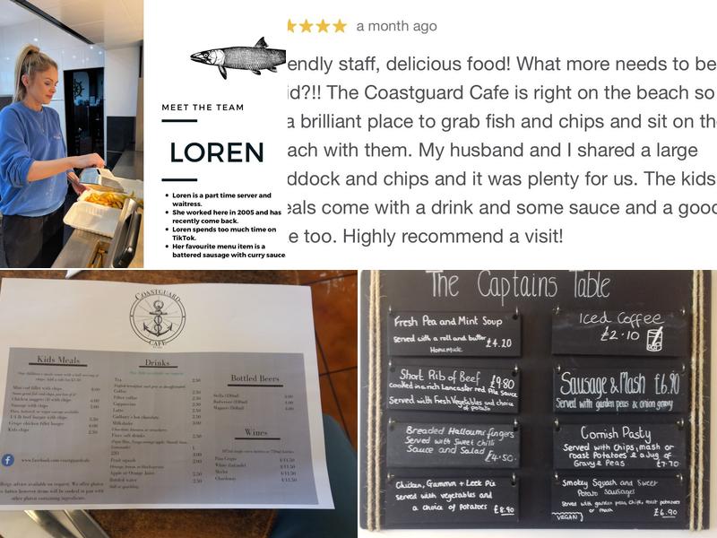 Coastguard Cafe Menu