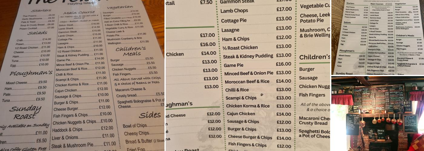 The Yew Tree Inn Menu