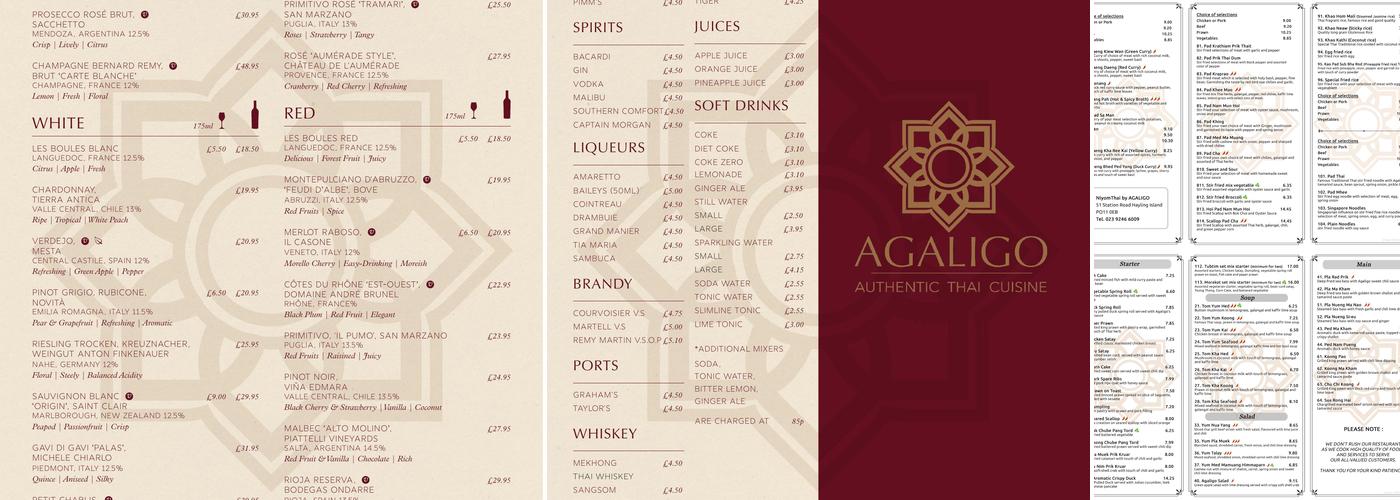 Agaligo Menu