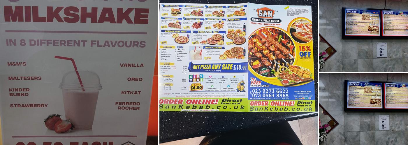 San Kebab & Pizza House Menu