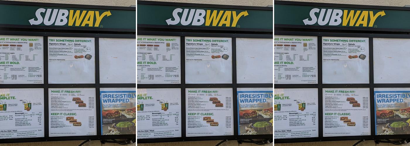 Subway Menu