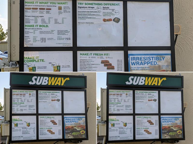 Subway Menu