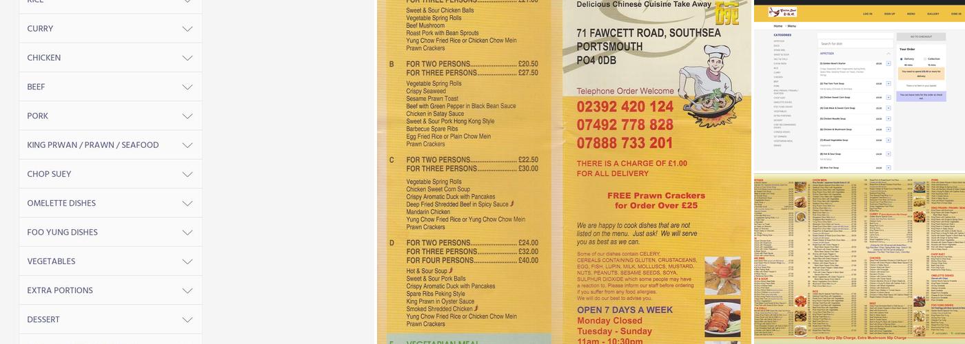 Golden Bowl Chinese Takeaway Menu