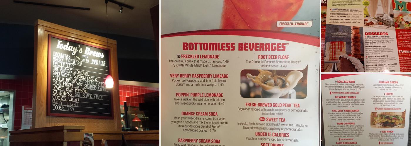 Red Robin Gourmet Burgers and Brews Menu