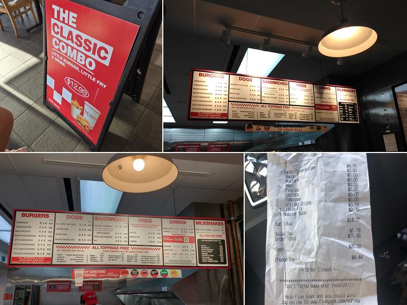 Five Guys Menu