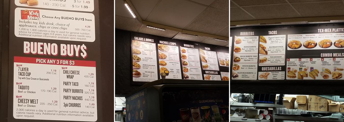 Taco Bueno Menu