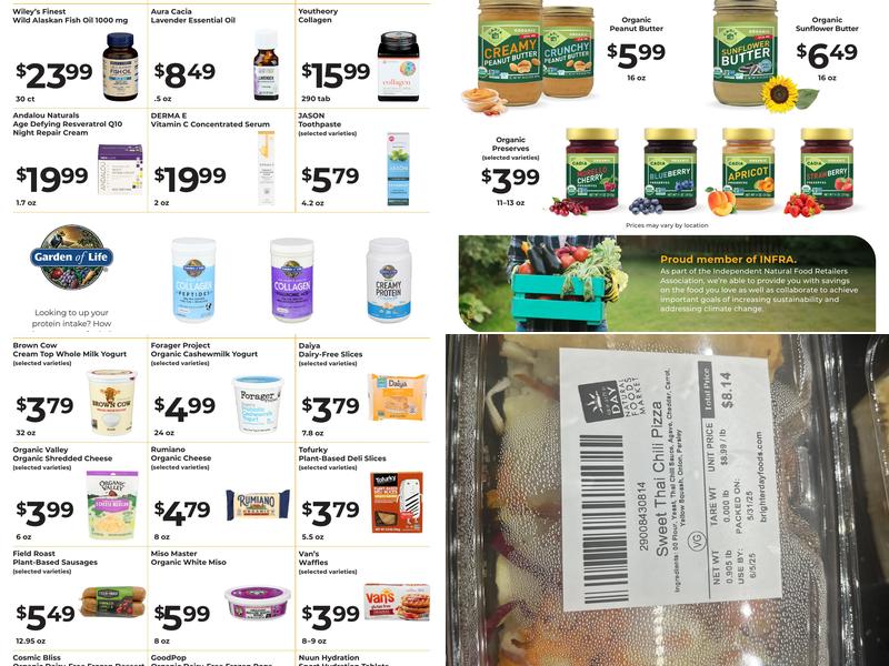 Brighter Day Natural Foods Menu