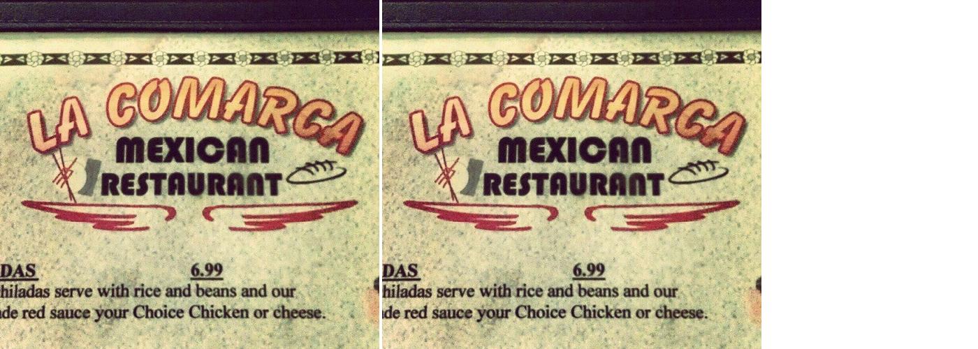 La Comarca Menu
