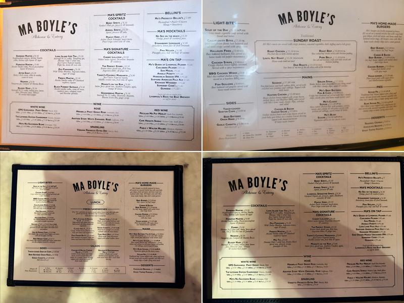 Ma Boyle's Alehouse and Eatery Menu