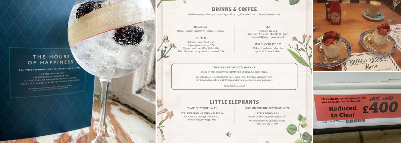 The Elephant Pub And Bakehouse Menu