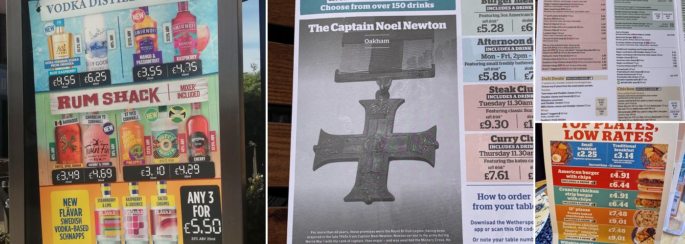 The Captain Noel Newton - JD Wetherspoon Menu