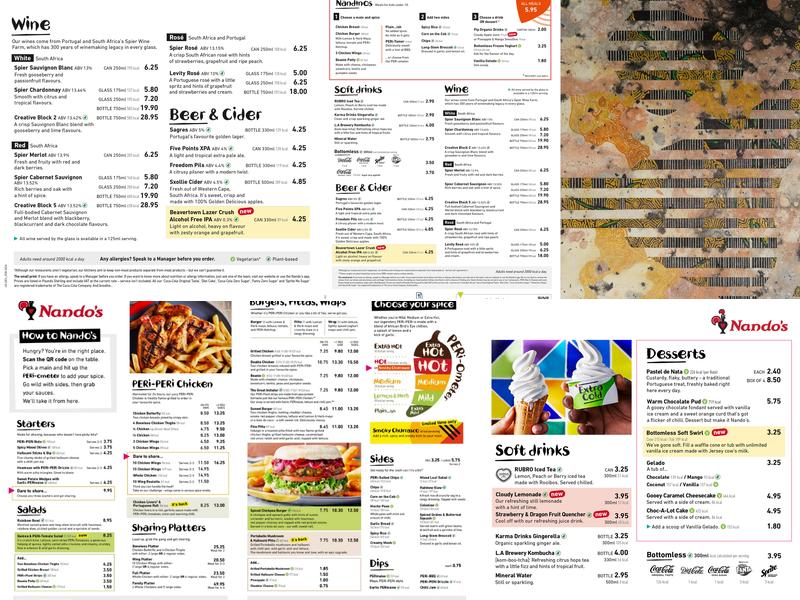 Nando's Blackpool Menu