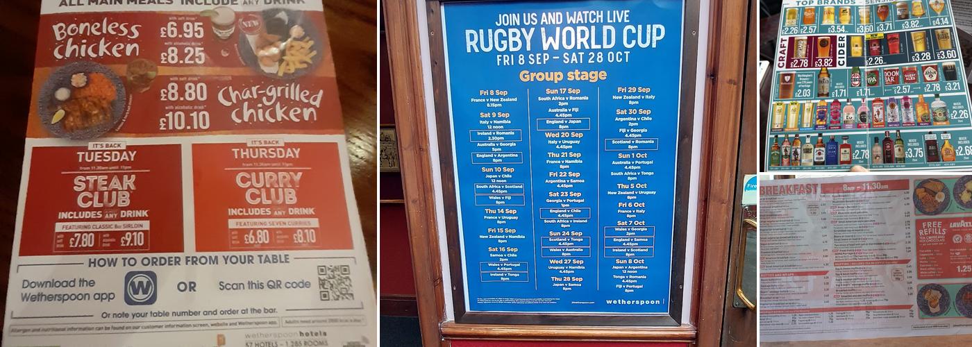 The Isambard Kingdom Brunel - JD Wetherspoon Menu