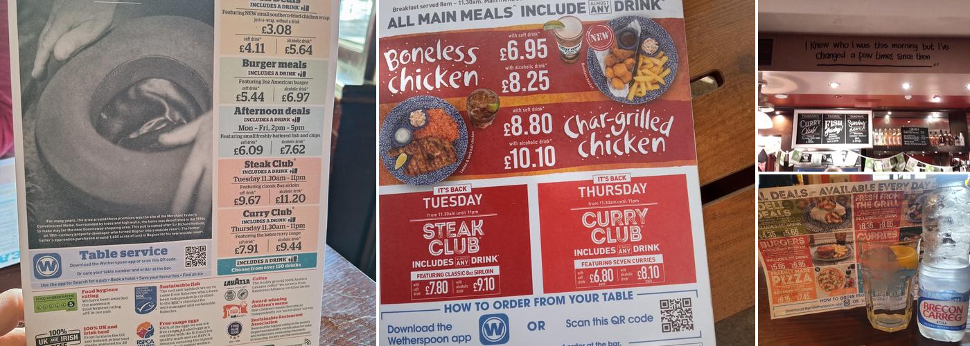 The Hatters Inn - JD Wetherspoon Menu