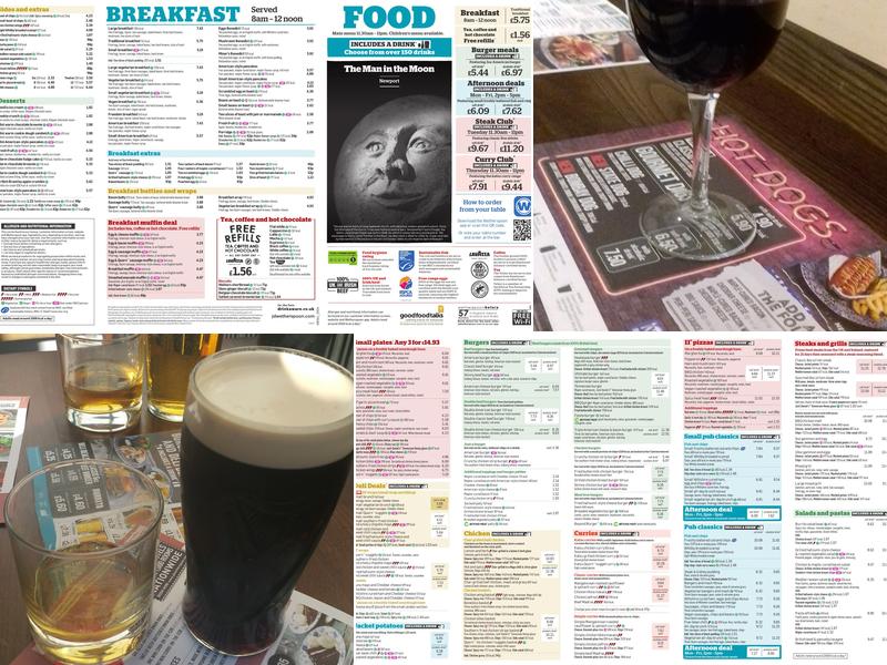 The Man in the Moon Menu