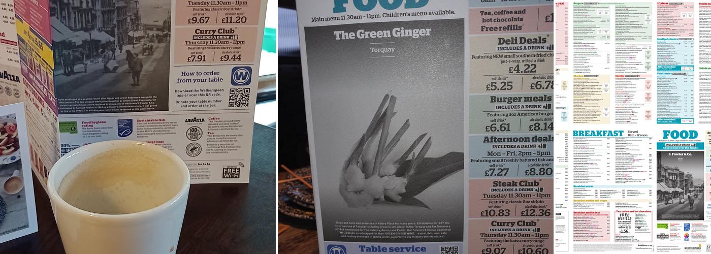 S. Fowler & Co. Menu