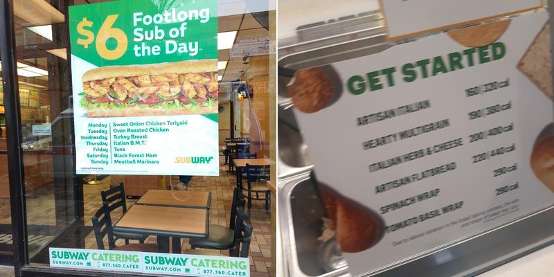 Subway Menu