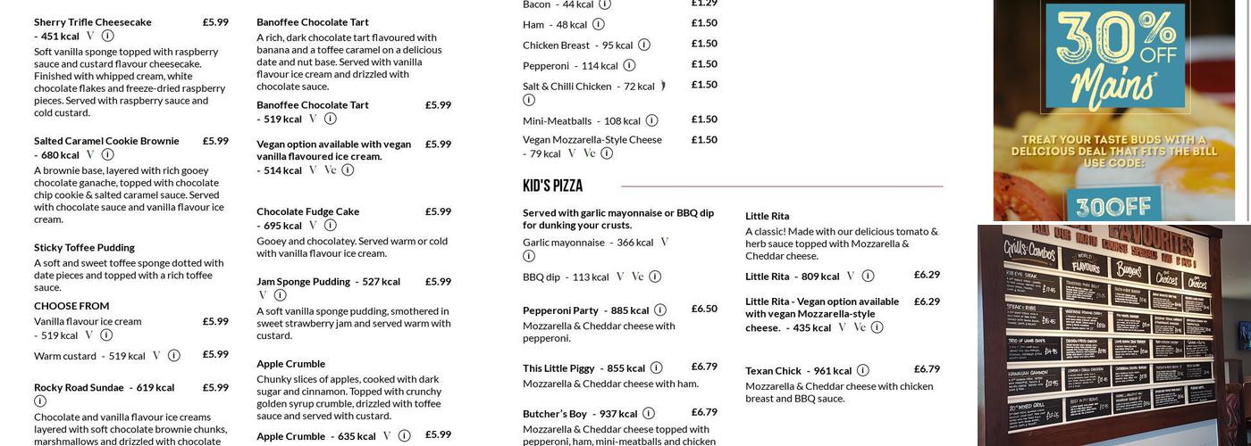 Old Buttercross Menu