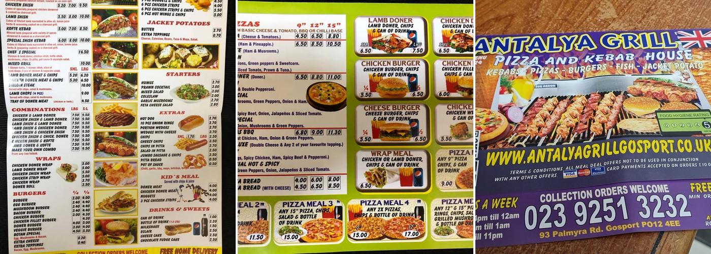 Antalya Grill Pizza And Kebab House Menu