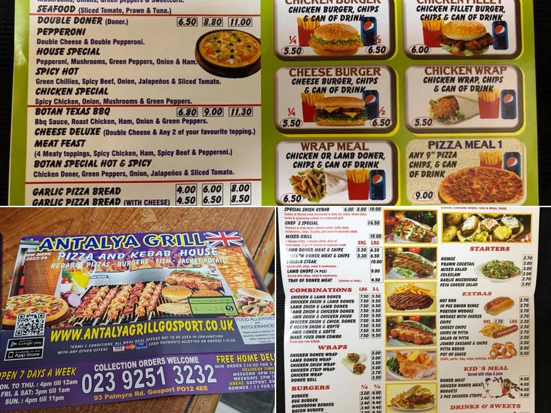 Antalya Grill Pizza And Kebab House Menu