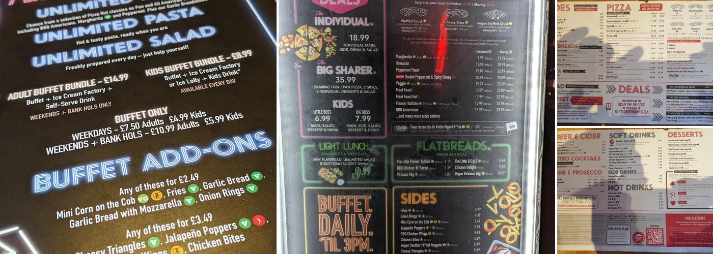 Pizza Hut Menu