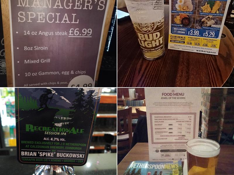 Jewel Of The Severn - JD Wetherspoon Menu