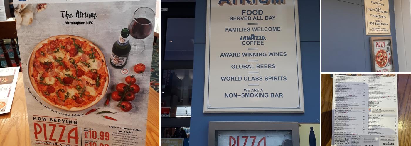 The Atrium - JD Wetherspoon Menu