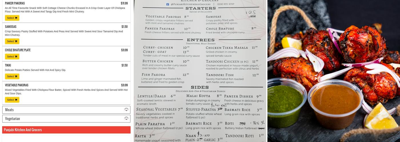 Punjabi Kitchen & Grocers Menu