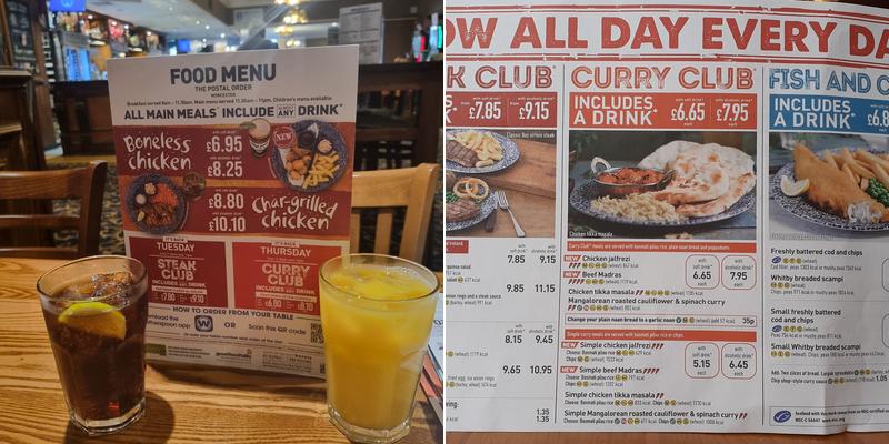 The Postal Order - JD Wetherspoon Menu