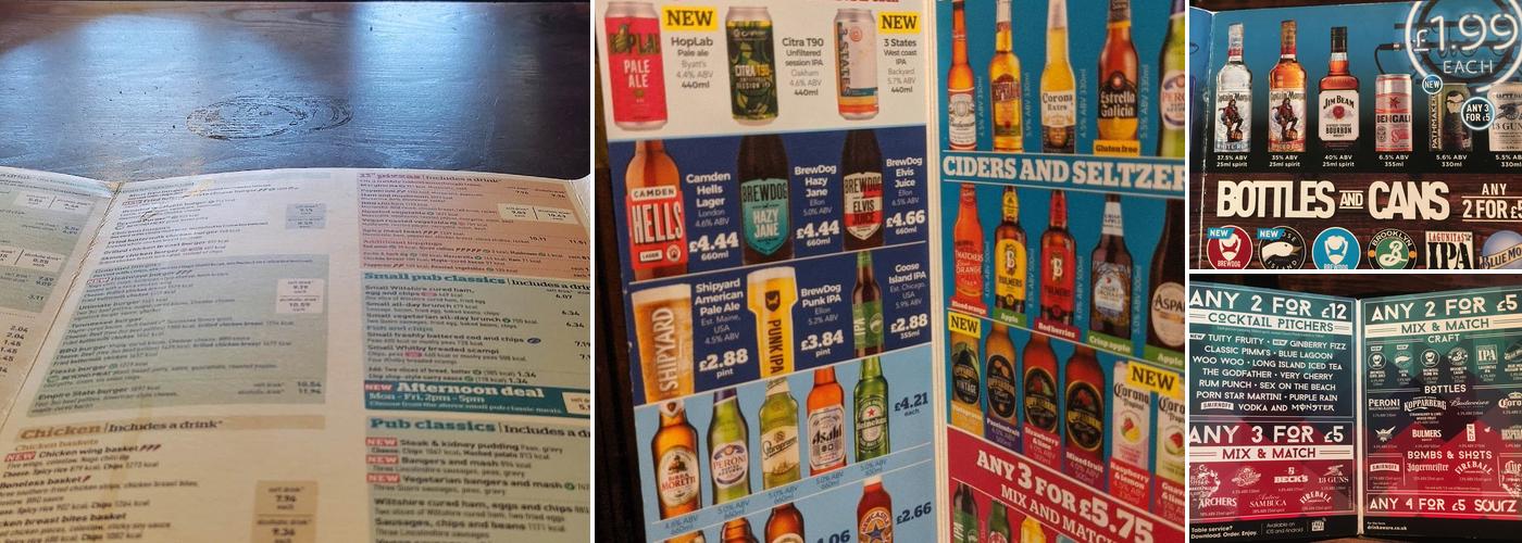 The Foley Arms Hotel (JD Wetherspoons) Menu