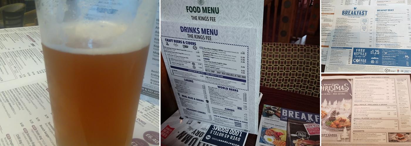 The Kings Fee - JD Wetherspoon Menu