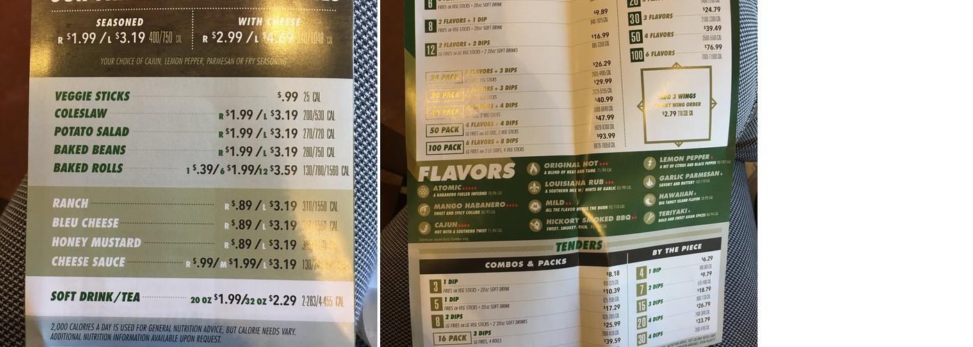 Wingstop Menu