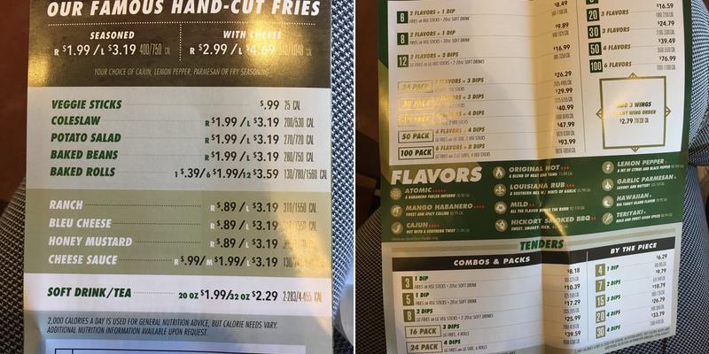 Wingstop Menu