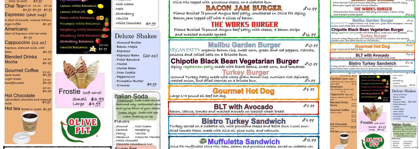 Olive Pit Menu