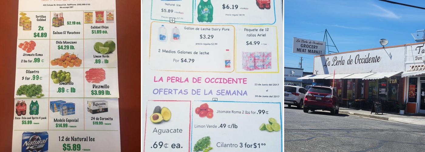 La Perla de Occidente Menu