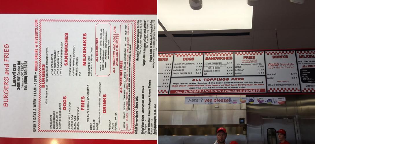 Five Guys Menu
